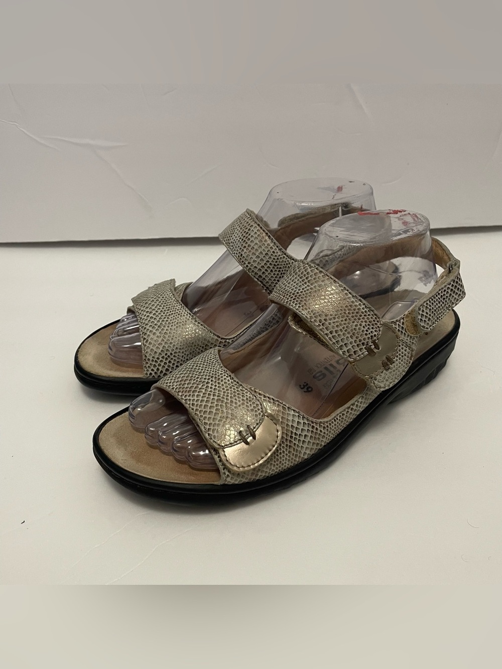 Mephisto Mobils Getha Sandals Womens Size 8.5 Leather Snakeskin Print Shoes